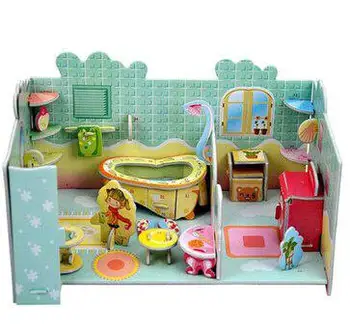 

Thinkmax Cartoon Paper 3d Toy Bathroom Model