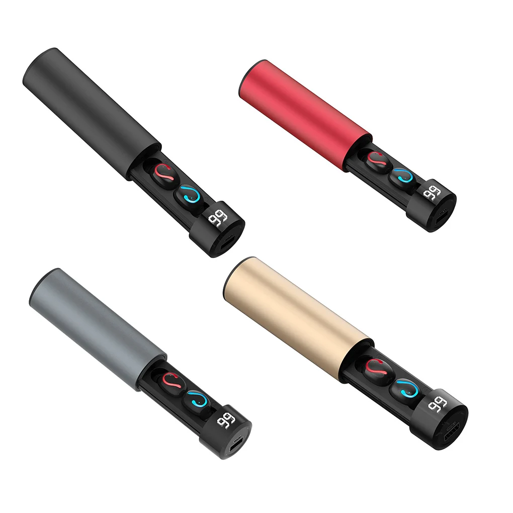 Bluetooth Earphone Digital Battery Power Display Wireless In-Ear Type Headset Power Bank Earbuds