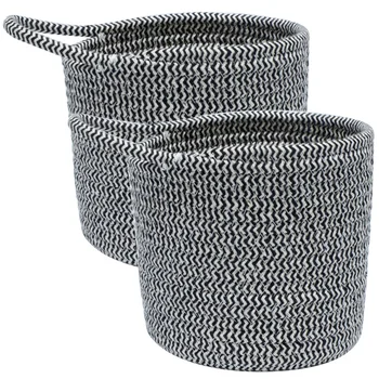 

2 Pcs Rope Basket Wall Hanging Organizer Cotton Rope Small Practical Storage Containers Hanging Baskets for Storage