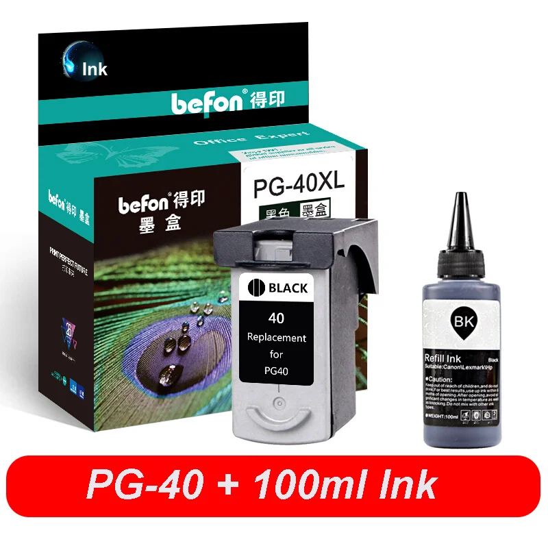 white ink printer befon PG40 CL41 Re-manufactured Ink Cartridge PG 40 41 Compatible for iP1600 iP1200 iP1900 MP140 MP150 MX300 MX310 MP160 replacement printer cartridges Ink Cartridges