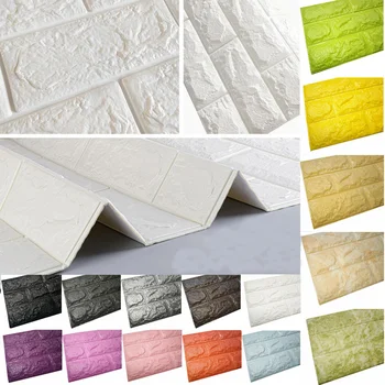 

PE Foam 3D Wall Stickers Embossed Brick Waterproof Self Adhesive Wallpaper Room Home Decor For Kids Bedroom Living Room Stickers