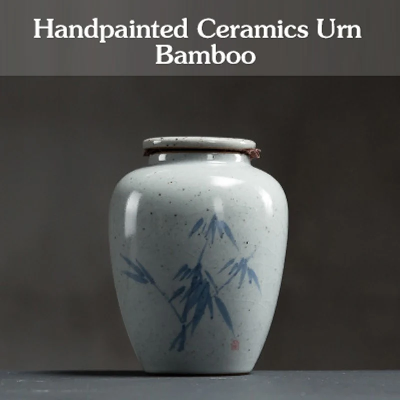 Bamboo Керамика прах питомца урна расписанная вручную переменная глазурь chinaware кремации урна мемориал - Цвет: Bamboo