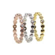

925 streling silver Rose Gold Stackable Rings For Women Simple White Cubic Zirconia Finger Ring Minimalist Jewelry top quality