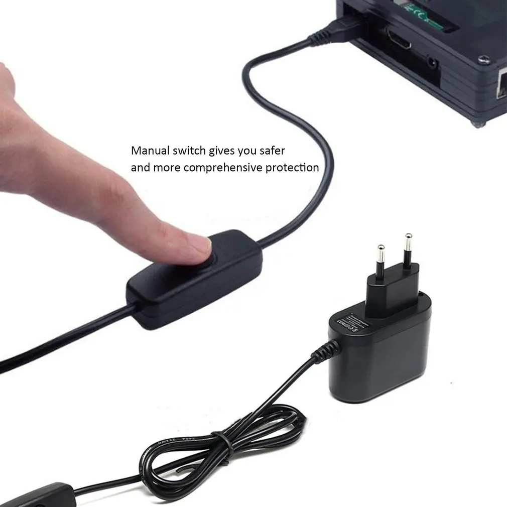 Для Raspberry Pi 4 адаптер питания вкл/выкл USB-C 5 в 3.0A США ЕС вилка USB-C тип-c источник питания