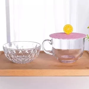 Овсяная чашка, чашка для завтрака, чашка для молочных зерен, стеклянная чашка, домашняя Милая чашка для воды с большим животом, большой рот, стакан, чашки и кружки для путешествий - Цвет: 2-piece suit