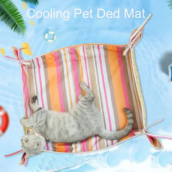

Summer Cooling Pet Bed Mat Cover Striped Print Puppy Cat Bed Straw Mat for Small Medium Dogs XL Cool Dog Bed Products