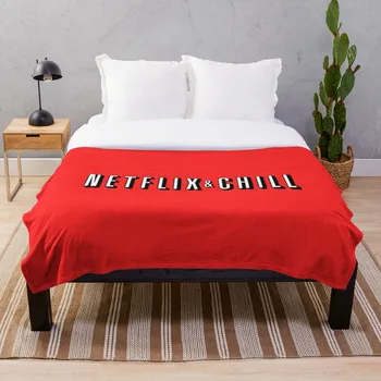 

NETFLIX AND CHILL Blanket Wool Flannel Plush Blanket Bedspread For office Sherpa Blanket Couch Quilt Cover Travel