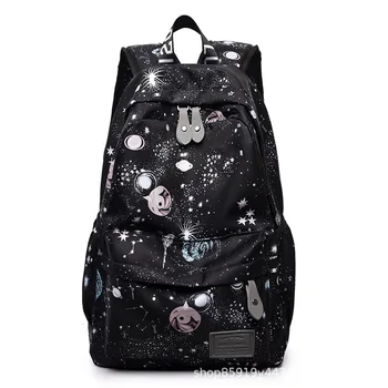 

Teenagers Casual Starry Sky Backpack Unisex High Capacity Fantasy Schoolbag Boys Multifuction Waterproof Chic Bag Mochila DF459
