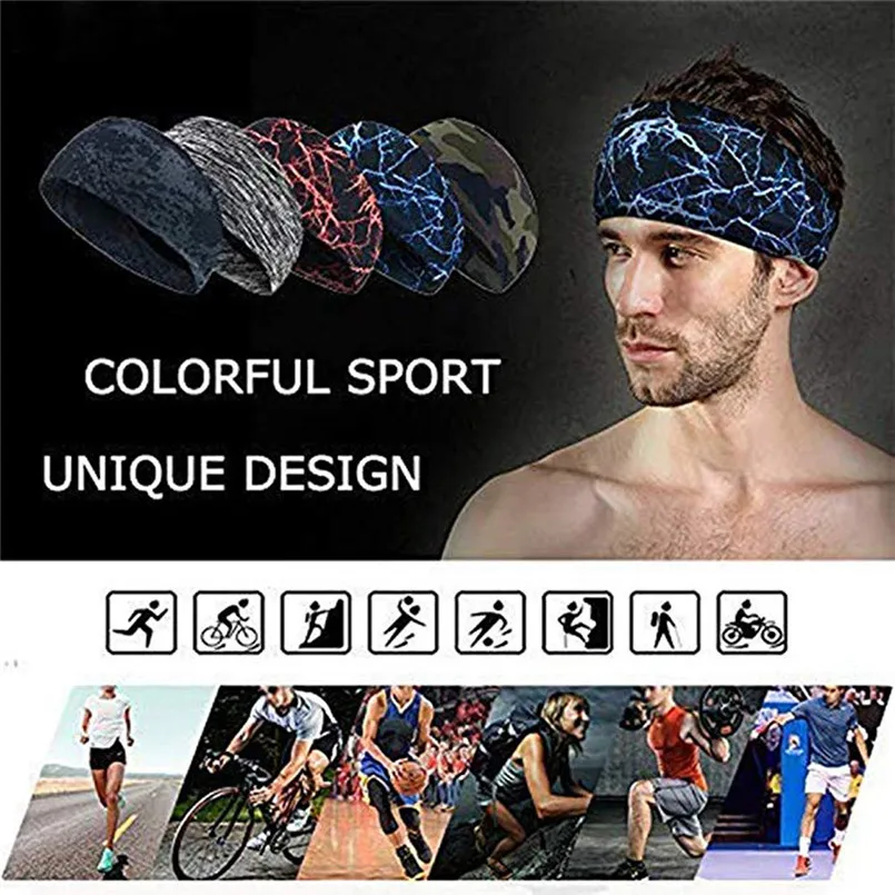 Унисекс впитывающие пот ленты для волос для спорта для фитнеса, йоги, бега эластичная повязка на голову Модная стильная спортивная лента 30AG15