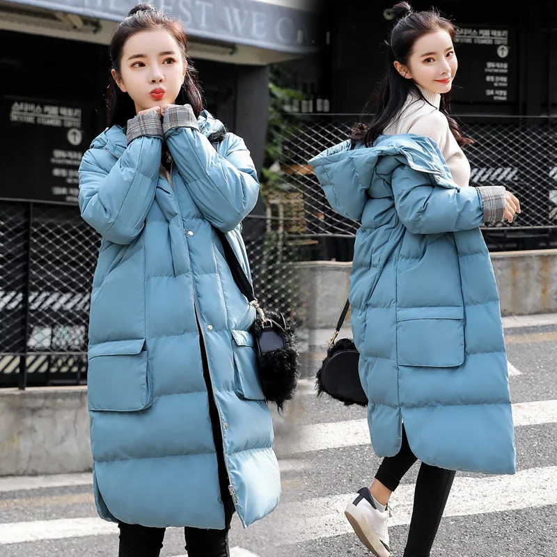

2018 Winter Fashion Simple Cool Solid Color Casual Loose-Fit Mid-length Korean-style Students Cotton-padded Clothes Cotton Coat