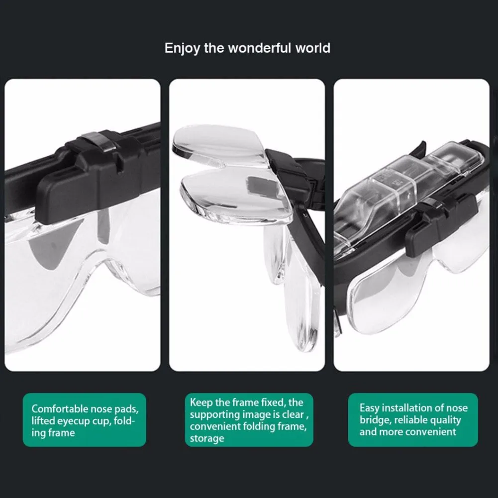 portable arc welder Magnifier Glass Adjustable 2 Lens Loupe With Led Light Headband Magnifier Glass With Lamp 1.5X20x2.5X3.5X4.0X4.5X electronics soldering kit