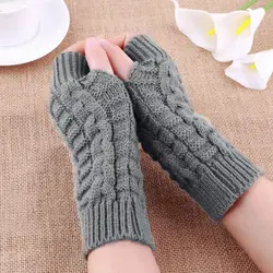 Высокое качество Для женщин перчатки Стильный ручной теплые зимние перчатки Для женщин рука крючком Вязание искусственная шерстяные