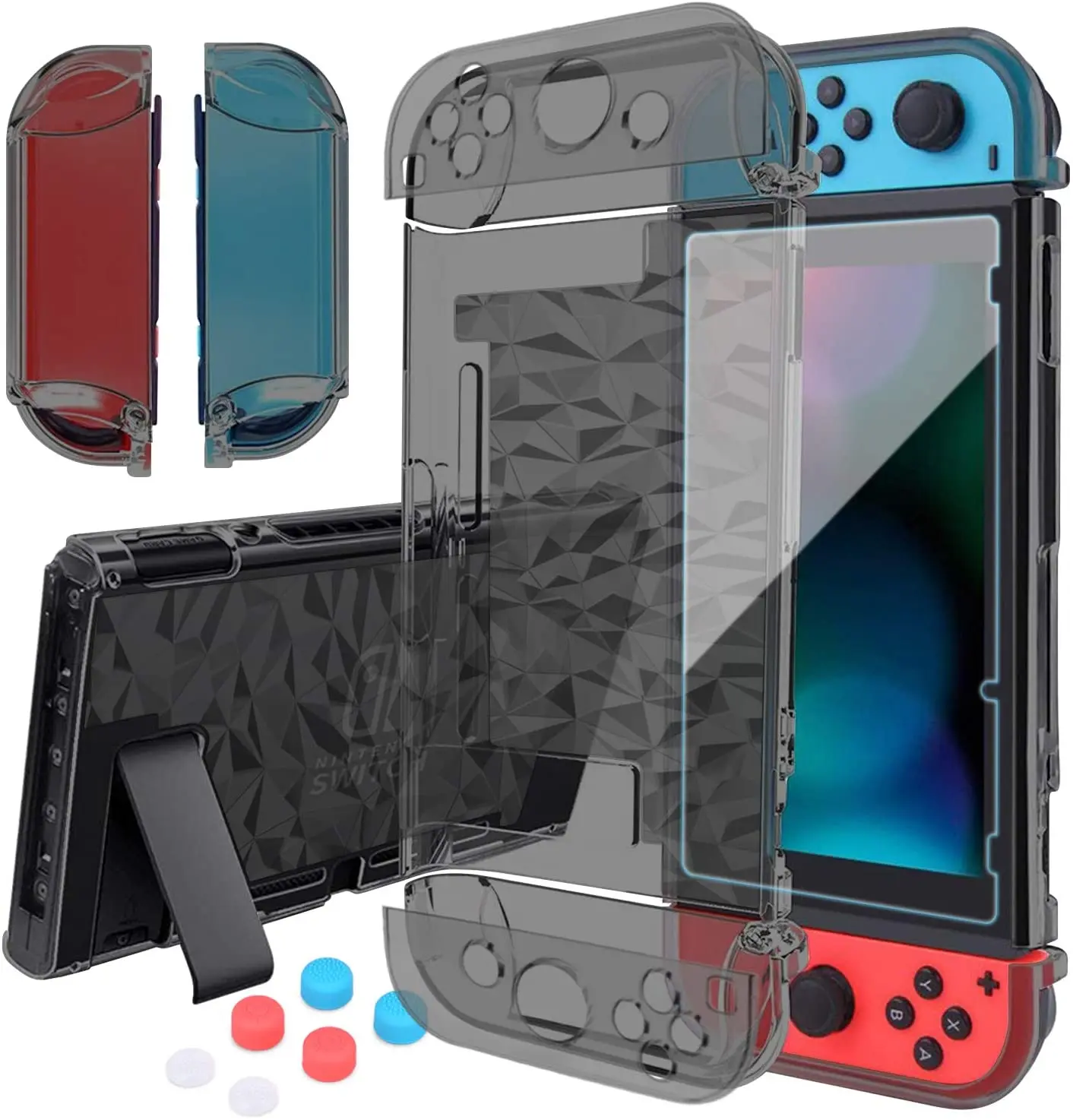 Mooroer-Nintendo Switch Case com protetor de tela,
