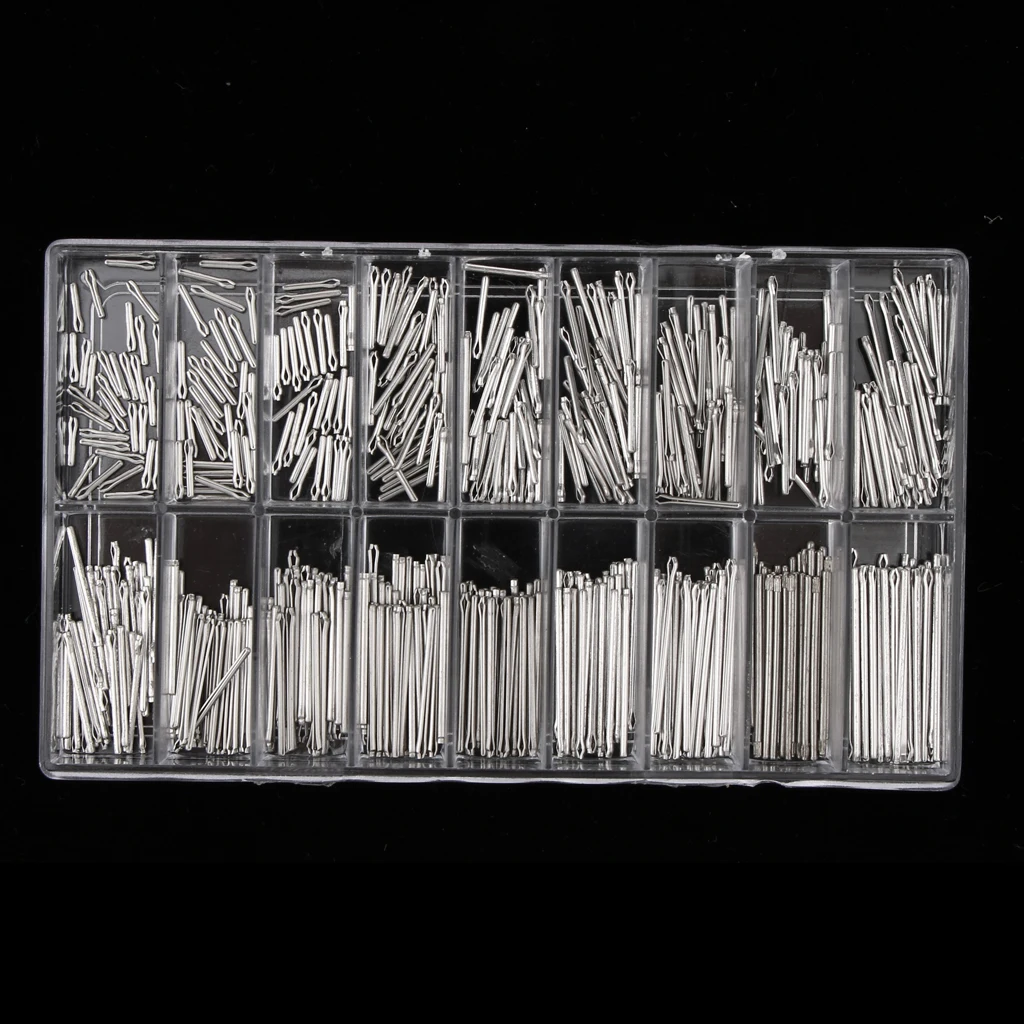 360pcs Watch Band Cotter Pin Assortment with Large Industrial Storage Case