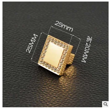 25mm Golden 1 шт кухонное украшение для дома современный Алмазный кристалл ящик шкаф для ювелирных изделий круглые ручки для дверей домашние улучшения - Цвет: 25mm Golden