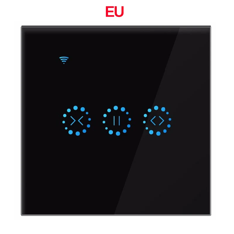 EU black Сенсорный датчик переключатель рольставни мотор дверь Wifi умный занавес переключатель King-Q4 US EU переключатель настенный Таймер Пульт дистанционного управления - Цвет: EU black