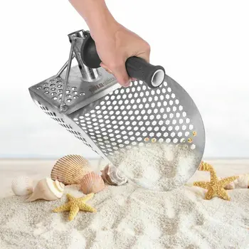 

Stainless Steel Accessories Sand Scoop Anti Corrosion Metal Detector Hexahedron Holes Digging Shovel Beach Small Tool Durable