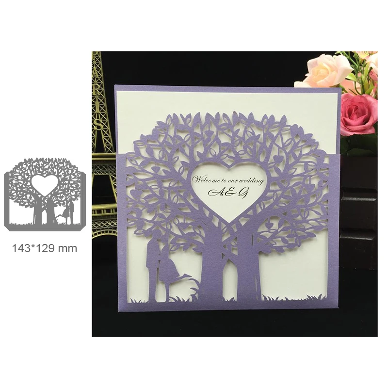  Love Tree Wedding Invitation Metal Cutting Dies New 2019 Craft Die Cut Stencil for Card Making Scra