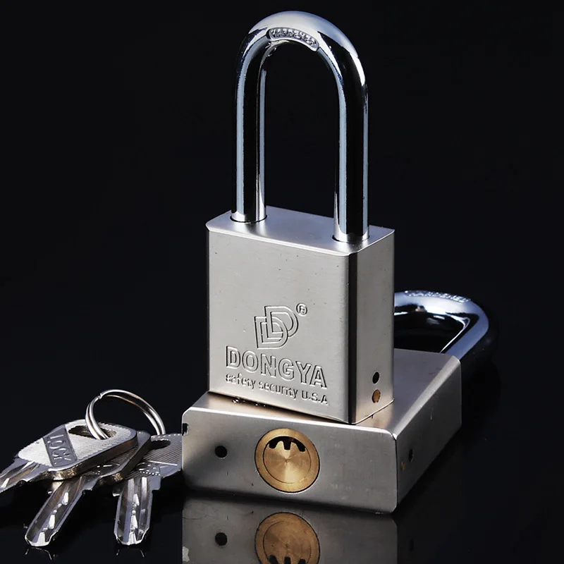 

60mm Long Beam Padlock Atomic Faux Stainless Steel Padlock Waterproof Anti-Theft Padlock System Open Padlock Lengthen Padlock