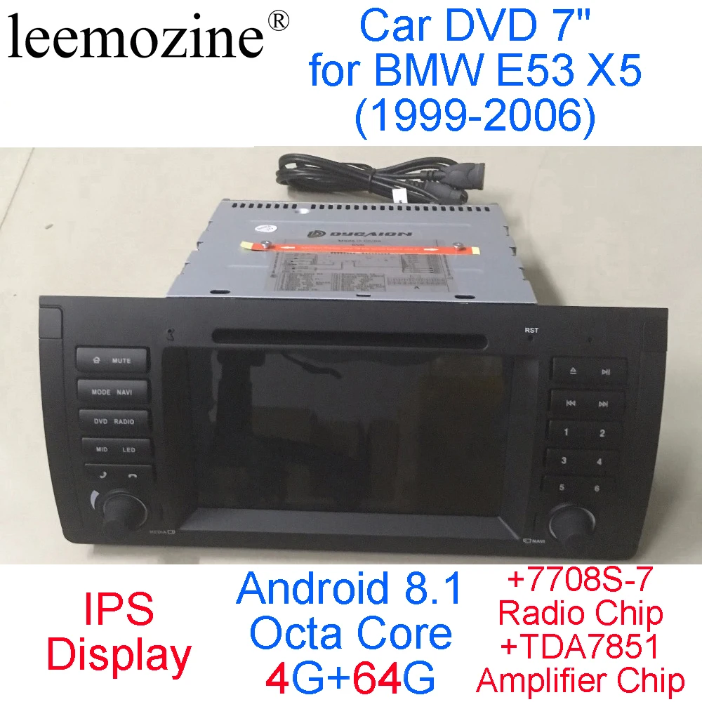 Android 8 1 Восьмиядерный 4 Гб ОЗУ 64 ПЗУ GPS Navi 7 &quotIPS автомобильный dvd плеер для BMW E53 X5 1999