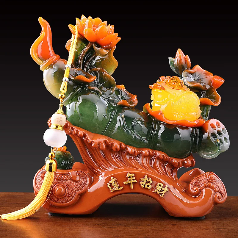 

Golden Toad Lucky Decoration Large Size Three-Legged Toad Cicada Office Shop Opening Gift New House Housewarming Gift