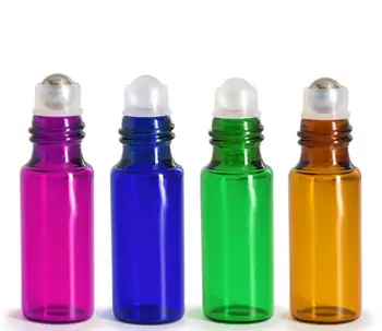 

Pink 5ml 1/6OZ ROLL ON GLASS ESSENTIAL OIL BOTTLE Perfume stainless steel Roller ball fragrance bottle 200pcs free Shipping SN