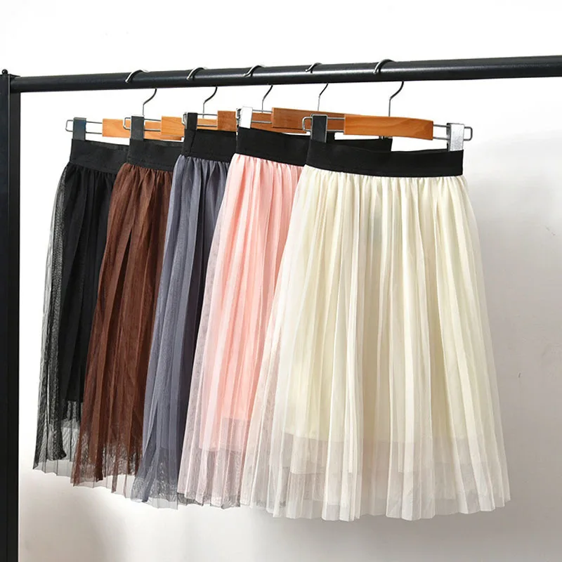 Back To School Girl Skirts Autumn Summer Mesh Tutu Skirts Princess High Waist Kids Children Clothes Pink Black White Black Grey  1 2  2 3 4 5 6 7 8 9 10 11 12 13 14 15 years  big little baby teenage skirt for girls kids mesh skirt (2).jpg