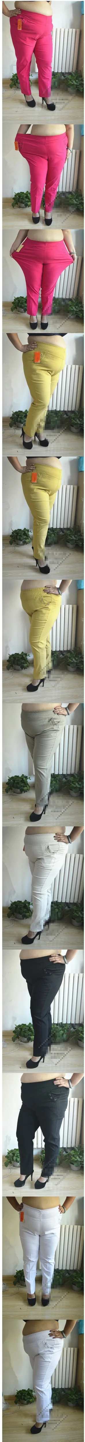 Капри, женские штаны размера плюс 3XL 4XL, эластичные прямые брюки с высокой талией, женские обтягивающие брюки среднего возраста с карманами J701