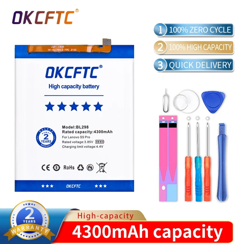 Аккумулятор OKCFTC BL298 4300 мАч для Lenovo S5 Pro S5Pro L58091 1ICP4/6681 L58041 аккумуляторы 6 2 дюймов |