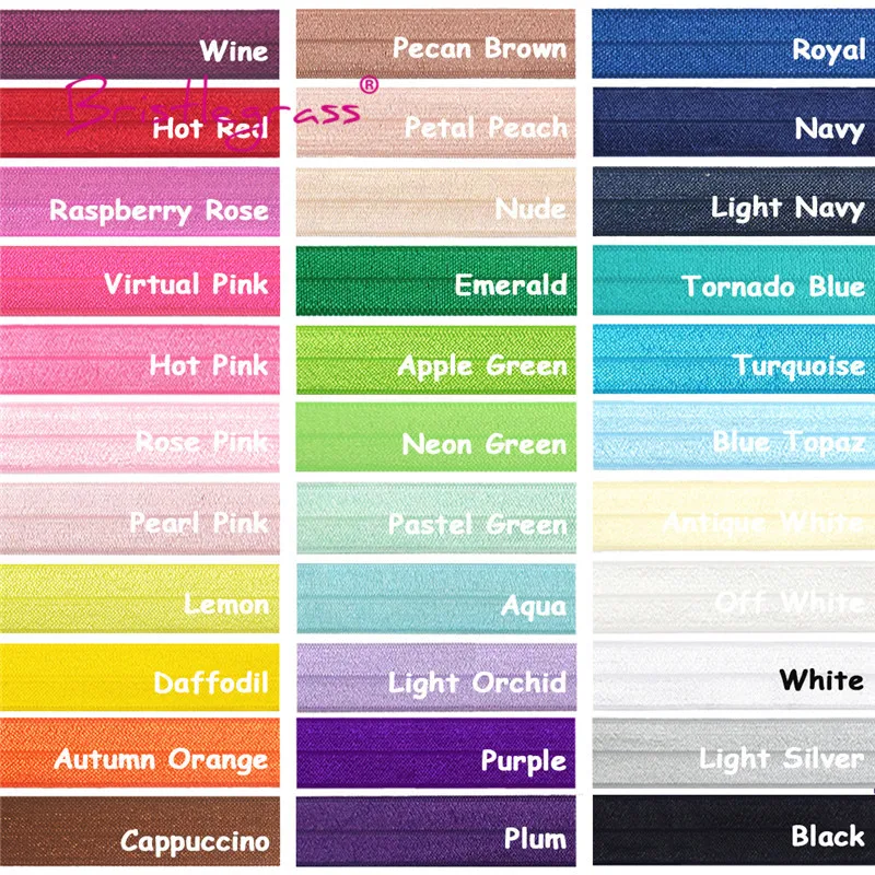 BRISTLEGRASS 2 5 yarda 3/4 20mm sólido brillante enemigo doble banda elástica para el pelo vendas de lazo acabado de encaje para vestido DIY accesorios de costura