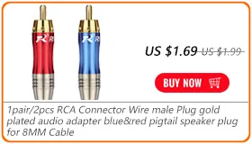 2 шт./1 пара позолоченный RCA разъем RCA штекер адаптер видео/аудио провода разъем Поддержка 6 мм кабель черный и красный супер быстрый