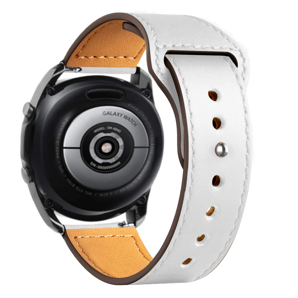 Elegant Leather Watch Band - 20mm/22mm Adjustable Strap Bracelet