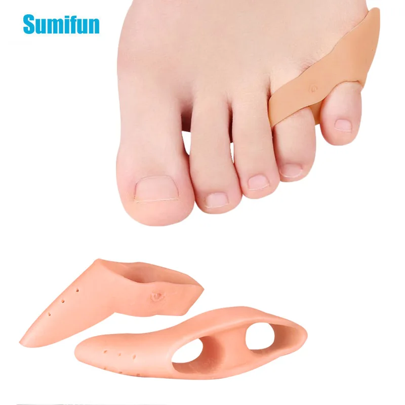 2/6/8Pcs Double Ring Toe Separator Silicone Protective Sleeve Thumb Valgus Foot Bunion Orthopedic Correction Pads Feet Care