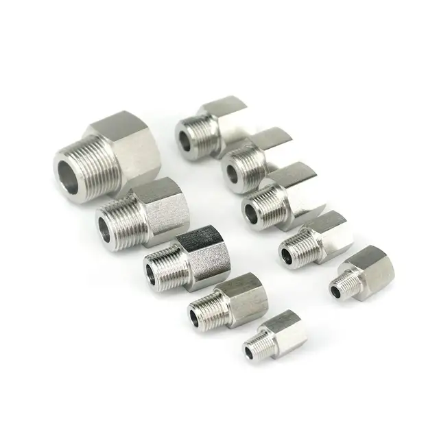 Adattatore In Acciaio Inox 304 1/4" NPT Femmina X 1/4" BSPP - Foto 7
