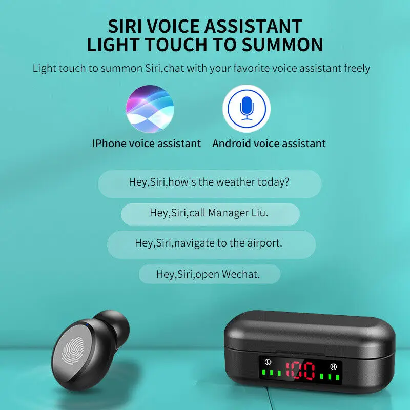 Tws Bluetooth 5 0 Earphones Wireless Headphones Sports Led Display Call Mini Wireless V8 Waterproof Fit All Smartphone