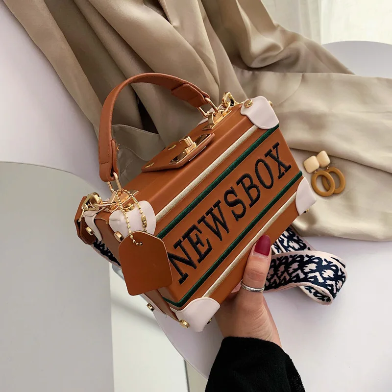 

New Arrival Textured Bag Women's 2020 Autumn And Winter New Style Fashion Fashion Broadband One-Shoulder Handbag Shoulder Bag Sq