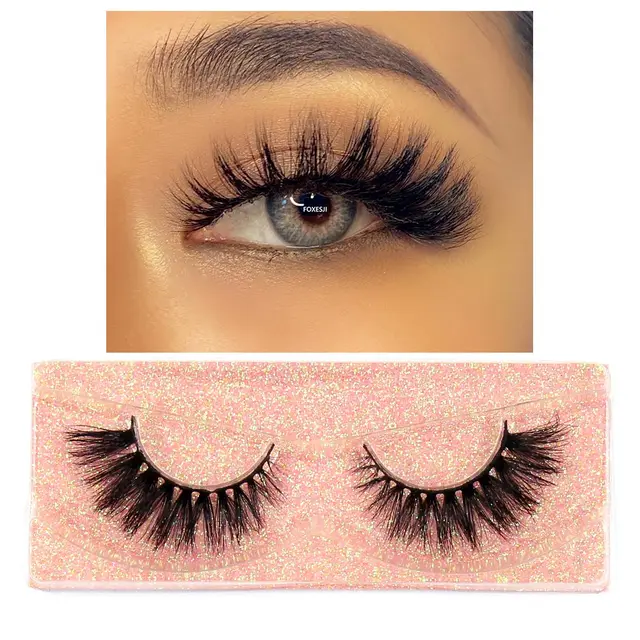 FOXESJI Makeup Eyelashes 3D Mink Lashes Fluffy Soft Wispy Natural Cross Eyelash Extension Reusable Lashes Mink False Eyelashes K12