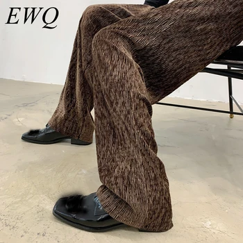 

EWQ / men's wear 2020 spring summer fashion Velvet pelated trousers for men Design Loose Vertical Directly Trousers Tide 9Y1034