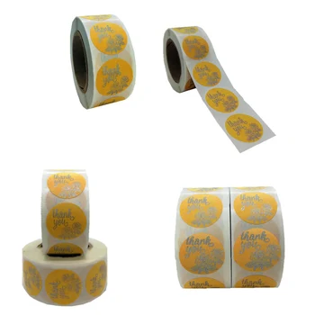 

500pcs/lot Sealing Label Stickers Thank you Adhesive Stickers Rose Handmade Paper Stickers For Gifts Craft Envelope Stickers