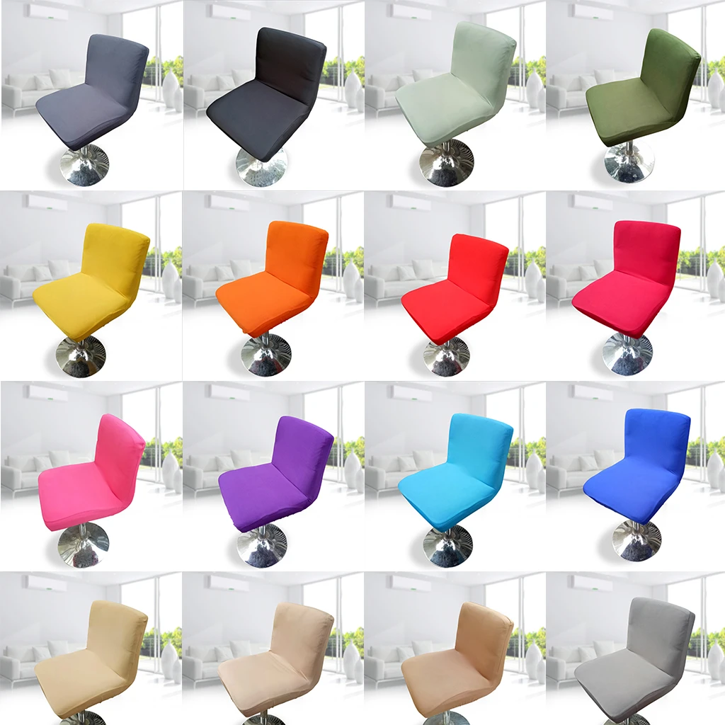 Universal Low Back Chair Stool Seat Cover with Elastic Band for Wedding Kitchen Dining Bar Club Receptions Decoration