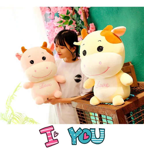 Fancytrader 24'' Lovely Plush Soft Stuffed Giant Animal Milk Cow Toy Big Plush Cow Doll Nice Gift For Kids 60cm 2 Colors (13)