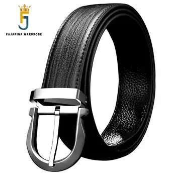

FAJARINA New Brand Name High Quality Real Cow Genuine Leather Belt Straped Pin Buckles Metal Belts for Men Free Shipping LUFJ859