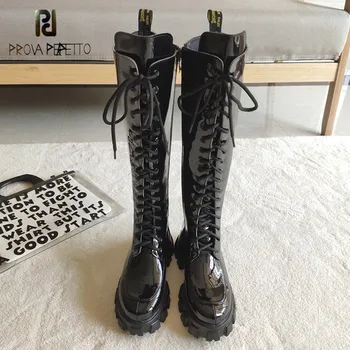 

Prova Perfetto 2020 New Plush In Knee Boots Women Cross Lace-Up Waterproof Chaussures Femme Woman Slender Keep Warm Snow Boots