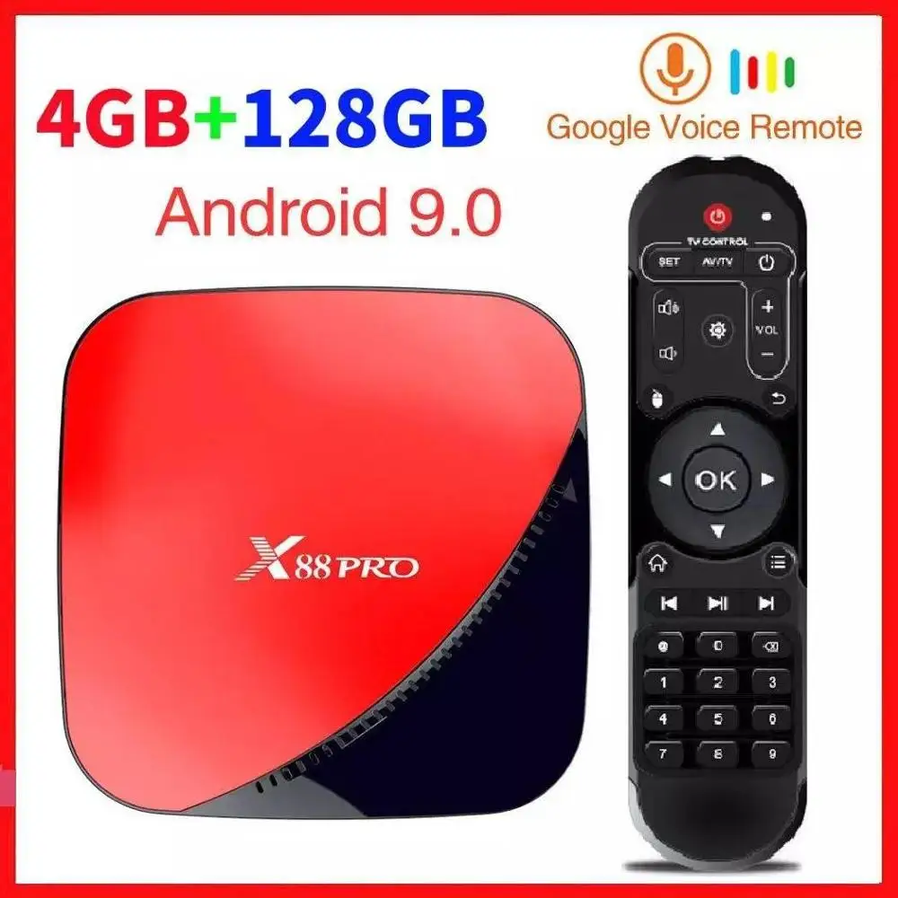 Online X88 pro Android 9,0 Smart TV Box 4GB RAM 64G de los romaníes 128GB Rockchip RK3318 5G Wifi 4K HD Set Top Box reproductor multimedia de Google YouTube