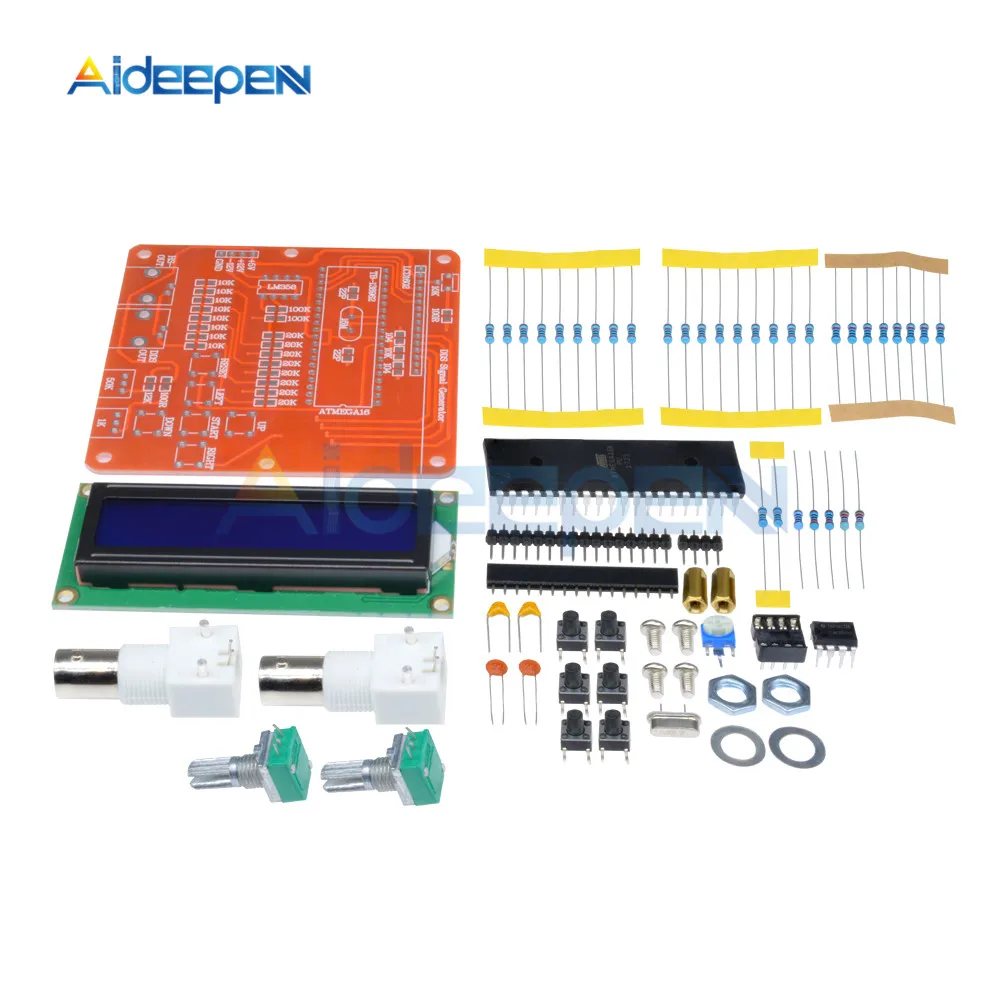 AVR DDS генератор сигналов наборы DIY функция генератор синусоидальный квадратный пилообразный треугольник волна частота Регулируемый ЖК-дисплей