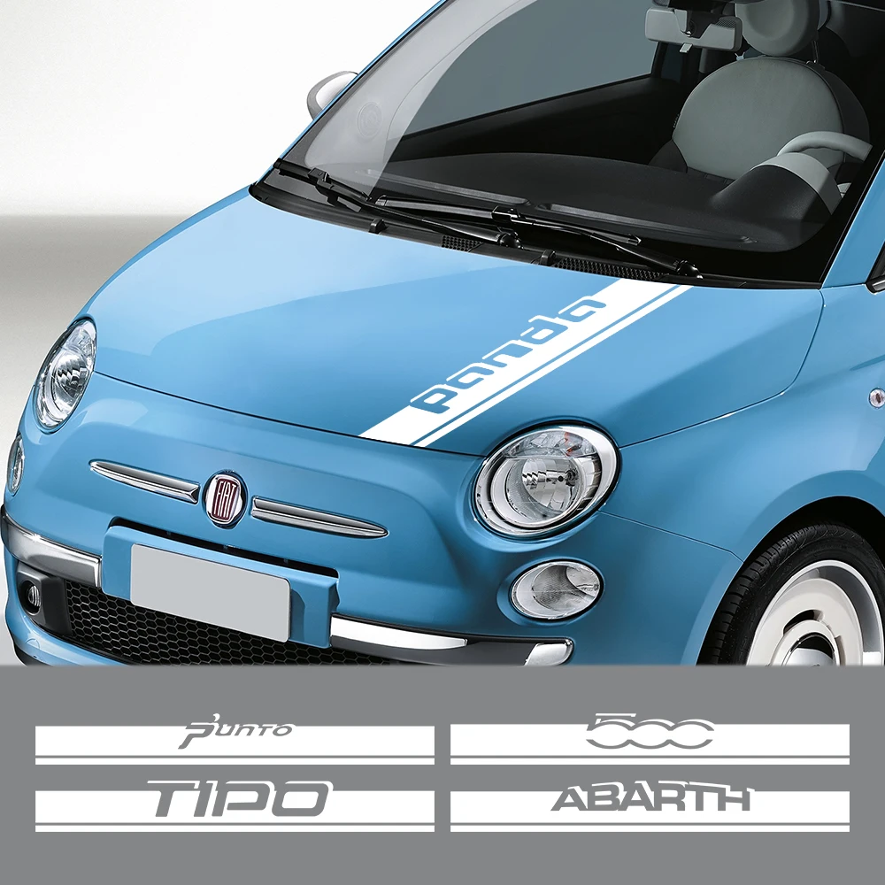 Adesivi Cofano Motore Auto Per Fiat Punto 500 Panda Abarth 595 Tipo Grafica Cofano Motore Decalcomanie Decorative Accessori Tuning Automatico
