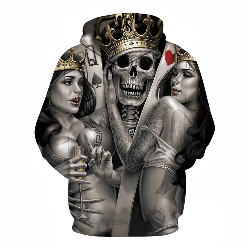 New Hot Fashion 3D HD Printing Skull Autumn Hoodies Series Men / Women Autumn And Winter Sweatshirt Hip hop Hoodies S-6XL