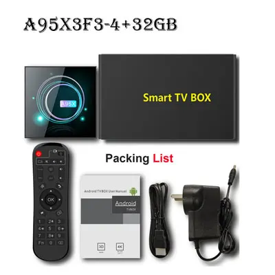 4GB 32GB Google Play ТВ приставка Android 9,0 Amlogic S905X3 приставка 4 ГБ 32 ГБ 64 Гб Смарт ТВ приставка 8K коробка 2,4/5,0G WiFi Android ТВ приставка A95XF3 тонкий - Цвет: 4GB 32GB
