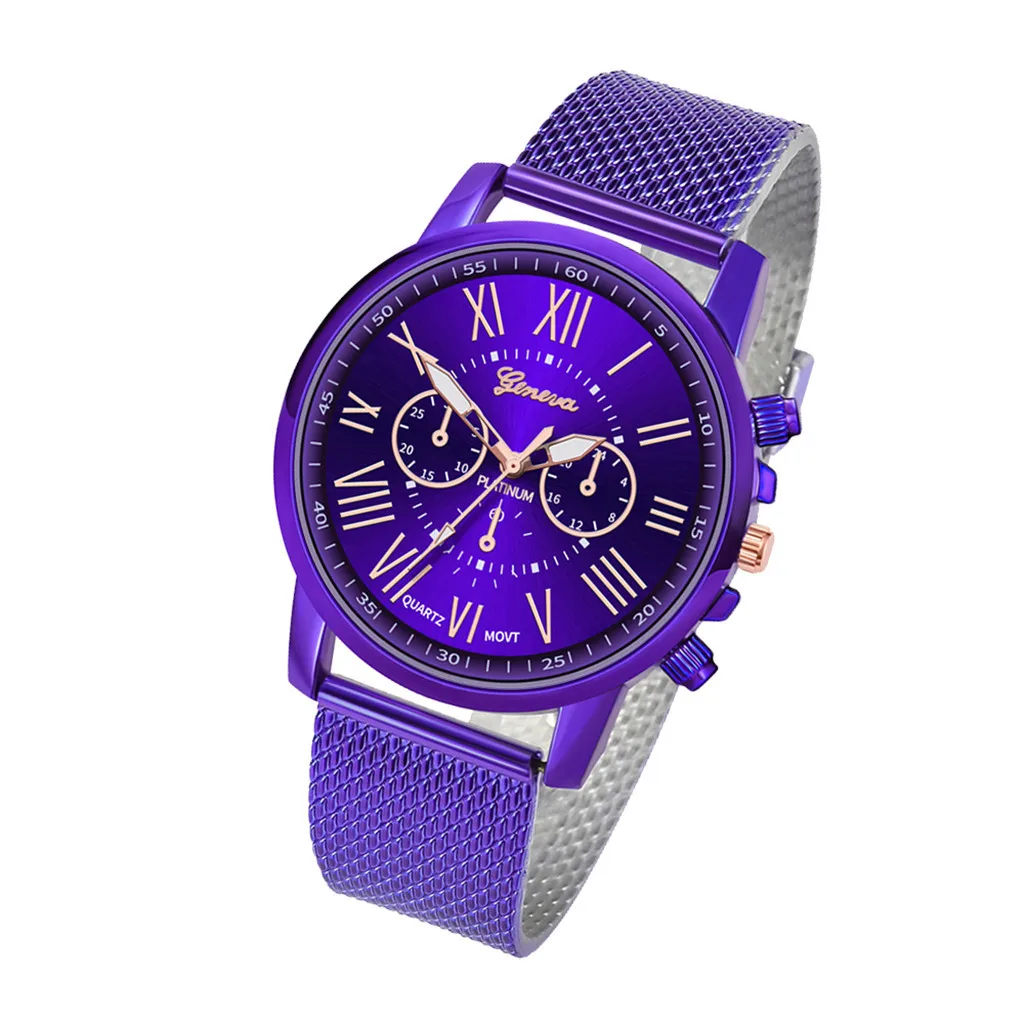 Purple Relogio Feminino,, известный бренд, роскошные часы для женщин, браслет из нержавеющей стали, аналоговые кварцевые круглые наручные часы, женские часы - Цвет: Purple