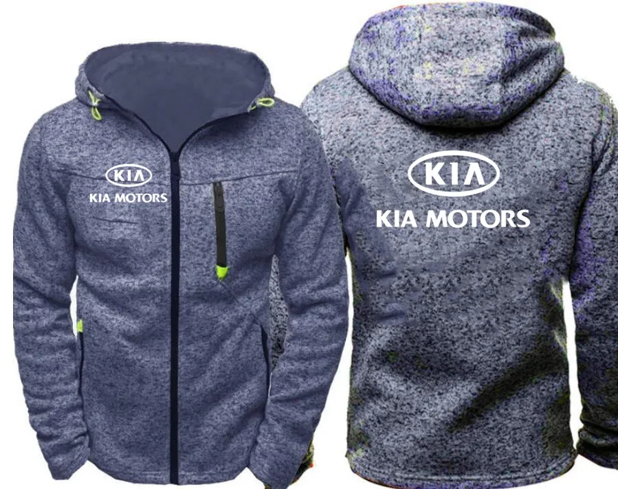 Мужские толстовки с капюшоном с логотипом KIA, повседневные толстовки с капюшоном в стиле хип-хоп с длинным рукавом, мужская куртка на молнии, мужская толстовка с капюшоном, одежда